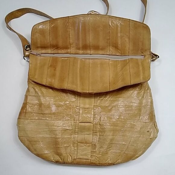 VTG, MADE IN KOREA GENUINE EEL SKIN LEATHER WOMAN BAG - Picture 2 of 16